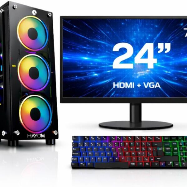 PC Gamer Ryzen 7 5700G com monitor 24, SSD NVMe 480GB e 16GB RAM para desempenho rápido e completo.