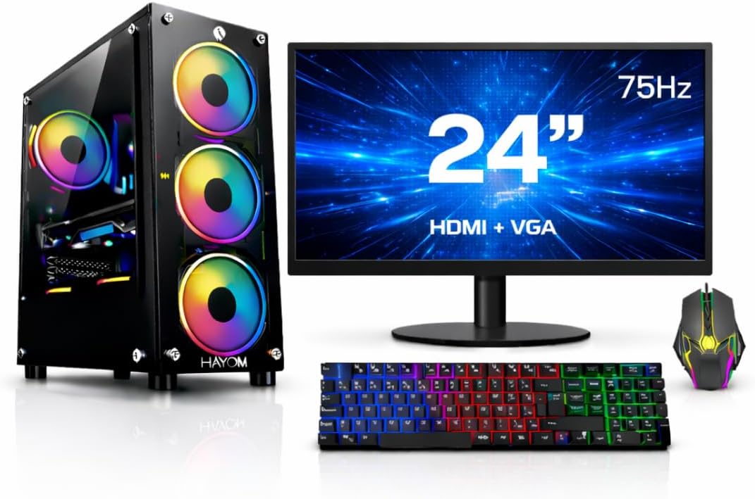 PC Gamer Ryzen 7 5700G com monitor 24, SSD NVMe PC Gamer Ryzen 7 5700G com monitor 24, SSD NVMe 480GB e 16GB RAM para desempenho rápido e completo.