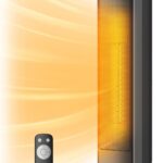 PELONIS Aquecedor de ambiente interno de torre de cerâmica oscilante para casa com oscilação, termostato programável e modo ECO, temporizador 12H e controle remoto, proteção de segurança, 23