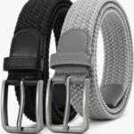 Pacote com 2 cintos elásticos masculinos: conforto, ajuste flexível e estilo casual para golfe, jeans e uso diário