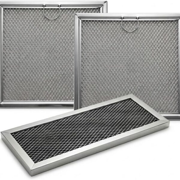 Pacote com 2 filtros de graxa para micro-ondas Samsung ME16H702SES e ME16H702SEW, ideal para filtrar óleos do ar e manter seu aparelho protegido.