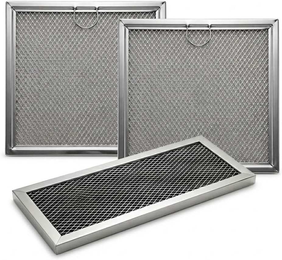 Pacote com 2 filtros de graxa para micro-ondas Samsung ME16H702SES Pacote com 2 filtros de graxa para micro-ondas Samsung ME16H702SES e ME16H702SEW, ideal para filtrar óleos do ar e manter seu aparelho protegido.