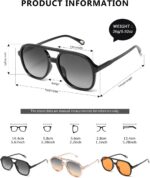 Pacote com 3 óculos de sol aviador retrô: estilo vintage, conforto leve e visual clássico para homens e mulheres - Imagem 2