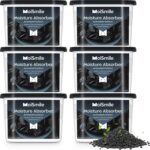 Pacote com 6 absorvedores de umidade Moismile: remove umidade e odores de armários, carros e porões com alta eficiência.