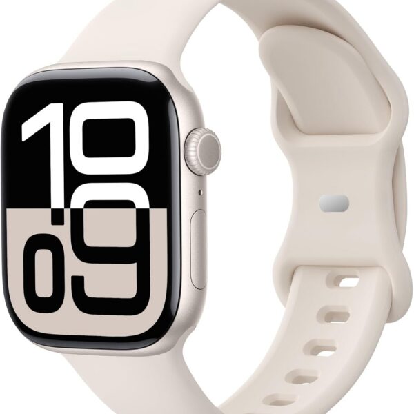 Pacote com 6 pulseiras finas para Apple Watch: estilo masculino, ajuste confortável e compatibilidade ampla.