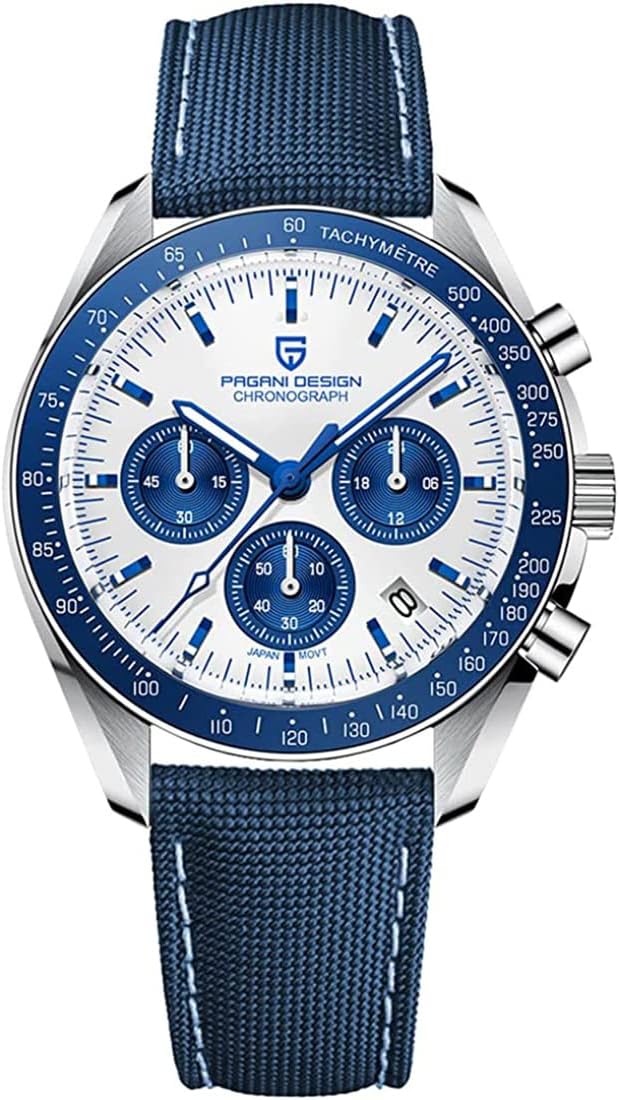 Pagani Design 1701: relógio masculino com cronógrafo, aço inoxidável, vidro Pagani Design 1701: relógio masculino com cronógrafo, aço inoxidável, vidro safira e resistência à água 100 m