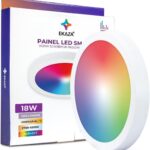 Painel LED inteligente EKAZA RGB 18W com dimmer, Wi-Fi/Bluetooth, 1500lm e compatível com Alexa e Google Assistente