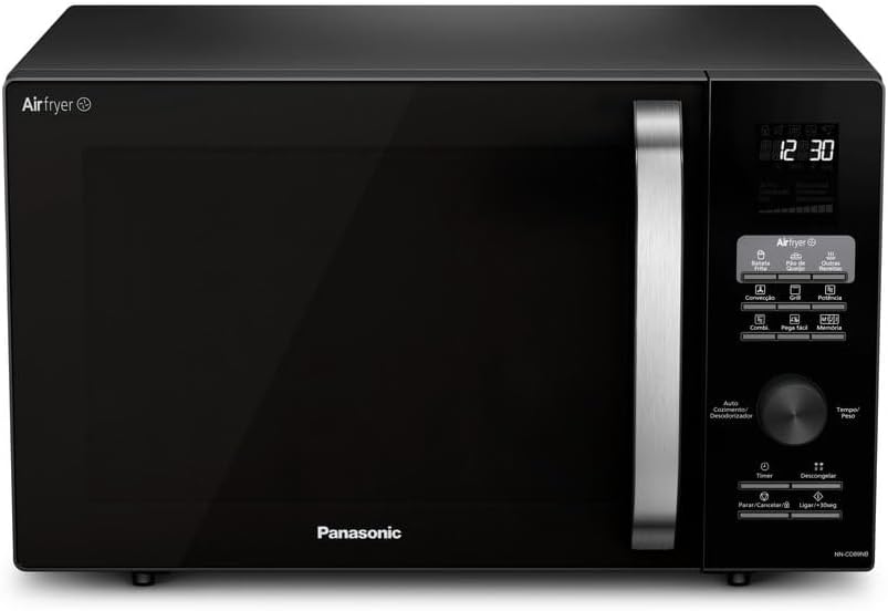 Panasonic Micro-ondas Air Fryer 30L Preto NN-CD89NBRUK 220v: 4 em Panasonic Micro-ondas Air Fryer 30L Preto NN-CD89NBRUK 220v: 4 em 1 com Air Fry e Grill para mais versatilidade na cozinha.