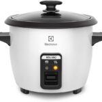 Panela Elétrica Electrolux vapor arroz capacidade 1,3L 7 xícaras manter aquecido panela removivel antiaderente tampa vidro RCB50 branca 220v por Rita Lobo