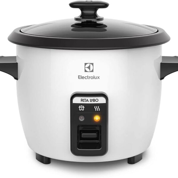 Panela Elétrica Electrolux vapor arroz capacidade 1,3L 7 xícaras manter aquecido panela removivel antiaderente tampa vidro RCB50 branca 220v por Rita Lobo