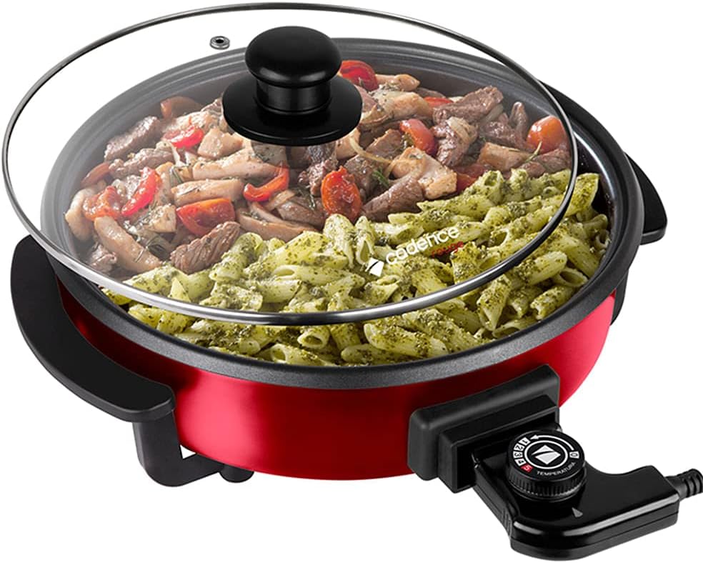 Panela Elétrica Multifuncional Vermelho, 110v, Cadence Panela Elétrica Multifuncional Vermelho, 110v, Cadence