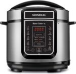 Panela de Pressão Digital Mondial 5L com 14 funções, design inox e preparo seguro para receitas práticas e saborosas
