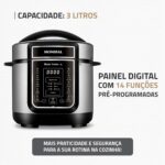 Panela de Pressão Elétrica Mondial Master Cooker 3L, 700W, ideal para cozinhar com praticidade e segurança. - Imagem 2