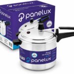 Panela de Pressão Média 4,5L em alumínio polido, ideal para refeições rápidas e pequenas porções para 4 a 5 pessoas