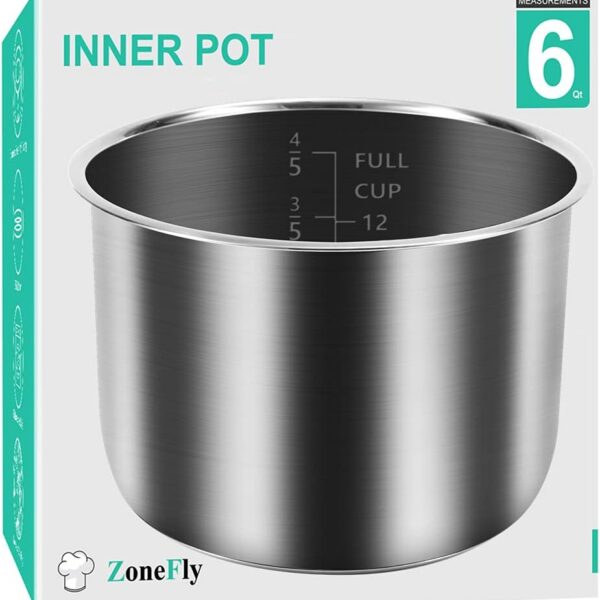 Panela interna XL 6Qt inox: compatível com Power Cooker PPC770, PPC771 e WAL1/WAL2, durável e fácil de limpar