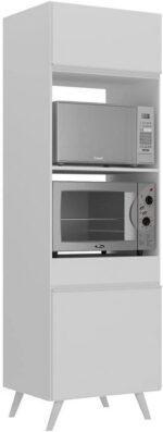 Paneleiro Veneza 2 portas 63cm: espaço para forno e micro-ondas, MDP resistente e acabamento acetinado.