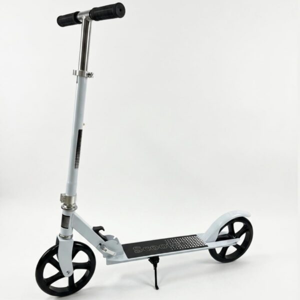 Patinete Adulto Dobrável 2 Rodas até 100 kg, leve, resistente e seguro para jovens e adultos, com altura ajustável e freio traseiro.