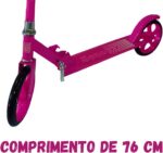 Patinete Adulto Dobrável Branco com Guidão Ajustável, freio traseiro e suporte até 100 kg para jovens e adultos - Imagem 2