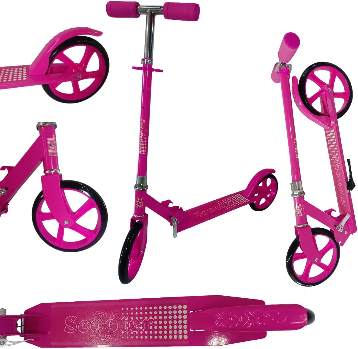 Patinete Adulto Dobrável Branco com Guidão Ajustável, freio traseiro e Patinete Adulto Dobrável Branco com Guidão Ajustável, freio traseiro e suporte até 100 kg para jovens e adultos