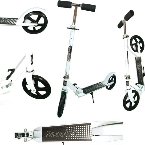 Patinete Adulto Dobrável Resistente Branco, 2 Rodas e até 100 kg para jovens e adultos, portátil e seguro