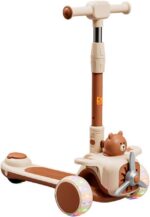 Patinete Aviãozinho Feliz DM Toys com LED, som e altura ajustável até 60kg para crianças.