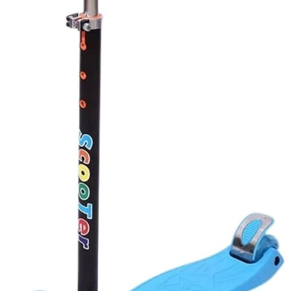 Patinete Infantil 4 Rodas com LEDs, dobrável e ajustável, ideal para equilíbrio, diversão e segurança até 60kg.