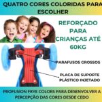 Patinete Infantil 4 Rodas com LEDs, dobrável e ajustável, ideal para equilíbrio, diversão e segurança até 60kg. - Imagem 2