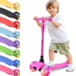 Patinete Infantil Hurtle 3 Rodas com Luzes LED: diversão leve, ajustável e dobrável para crianças.