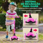 Patinete Infantil Hurtle 3 Rodas com Luzes LED: diversão leve, ajustável e dobrável para crianças. - Imagem 2