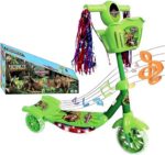 Patinete Infantil Super Scooter Dinossauro 3 Rodinhas com Luzes e Som para diversão e mobilidade segura