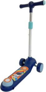 Patinete Infantil Velorad Kids Z-Rader Azul Marinho com luzes, música e guidão ajustável para diversão e segurança.