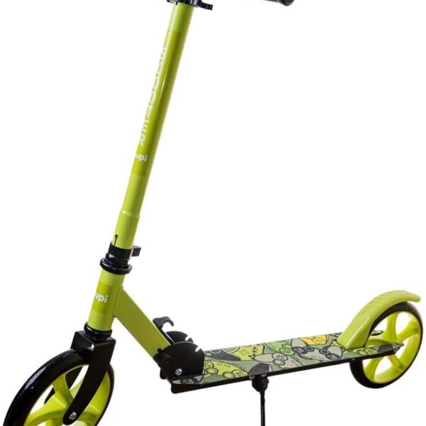 Patinete Juvenil Dobrável Com Descanso Verde Yuupi: mais segurança, conforto e praticidade para crianças de 3 a 12 anos.