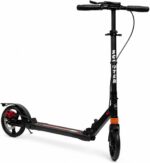 Patinete Scooter Urbano com freio a disco, suporta até 150 kg e roda 200 mm para mais segurança e conforto.