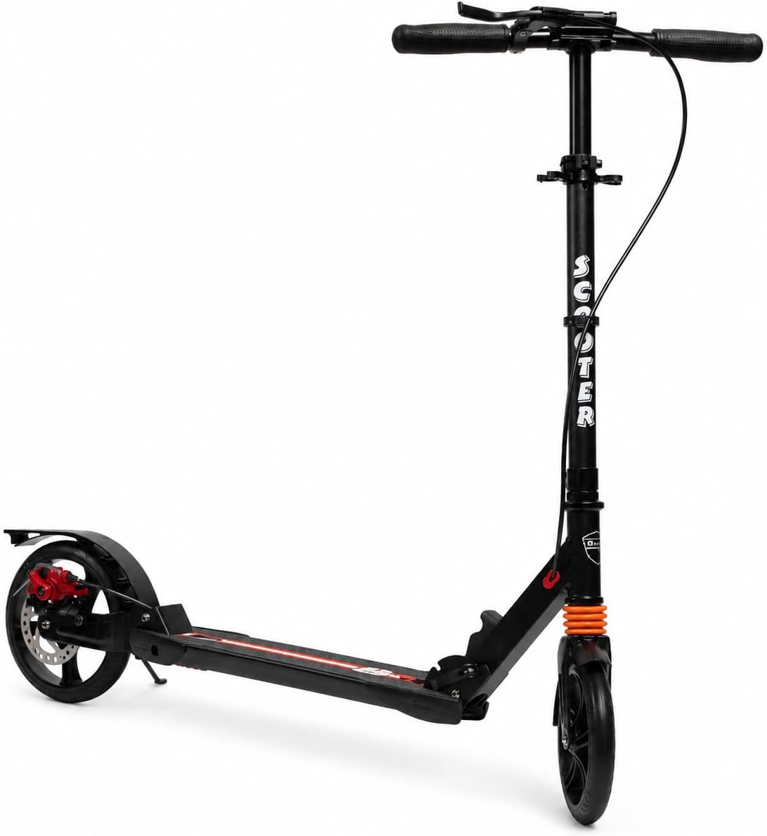 Patinete Scooter Urbano com freio a disco, suporta até 150 Patinete Scooter Urbano com freio a disco, suporta até 150 kg e roda 200 mm para mais segurança e conforto.