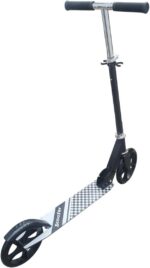 Patinete dobrável de metal com guidão ajustável e rodas de poliuretano, ideal para jovens e adultos com mais praticidade e segurança.