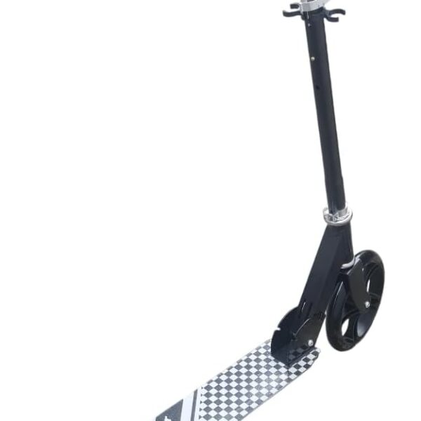 Patinete dobrável de metal com guidão ajustável e rodas de poliuretano, ideal para jovens e adultos com mais praticidade e segurança.