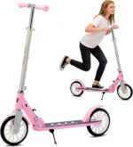 Patinete dobrável leve com altura ajustável, rolamento ABEC9 e carga máxima de 118 kg para crianças, adolescentes e adultos.