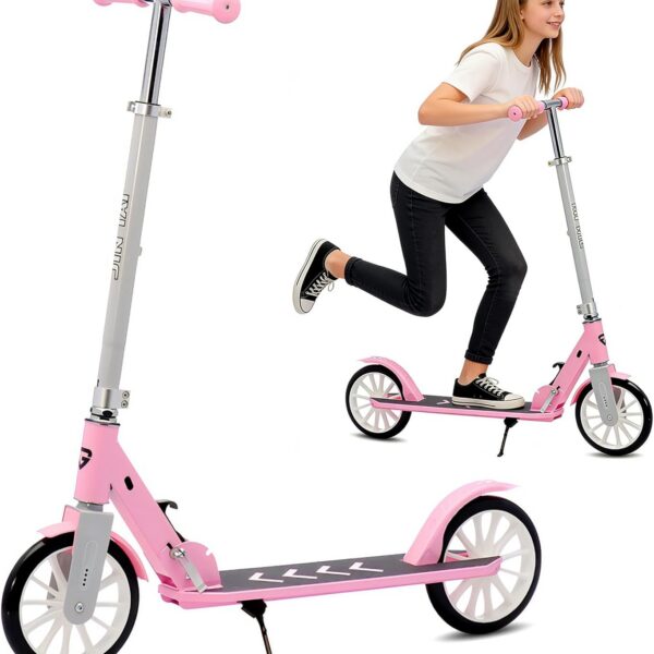 Patinete dobrável leve com altura ajustável, rolamento ABEC9 e carga máxima de 118 kg para crianças, adolescentes e adultos.