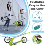 Patinete dobrável leve com altura ajustável, rolamento ABEC9 e carga máxima de 118 kg para crianças, adolescentes e adultos. - Imagem 2