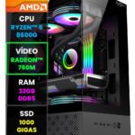 Pc Gamer NoLag Ryzen 5 8600G, 32GB DDR5, SSD 1TB e Radeon 760M para jogar com alto desempenho