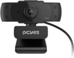 Pcyes 720p Webcam para computador com microfone integrado e qualidade HD para videochamadas nítidas