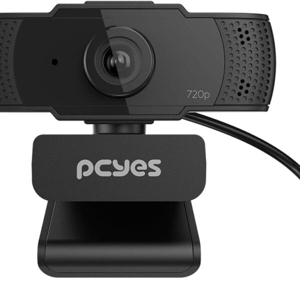 Pcyes 720p Webcam para computador com microfone integrado e qualidade HD para videochamadas nítidas