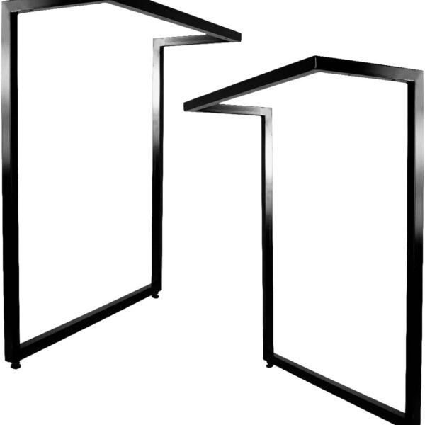 Pé de Mesa Industrial L 75x58cm Preto em Aço com Pés Reguláveis, ideal para home office e estações de trabalho.