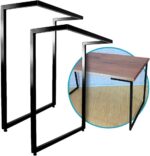 Pé de Mesa Industrial L 75x58cm Preto em Aço com Pés Reguláveis, ideal para home office e estações de trabalho. - Imagem 2