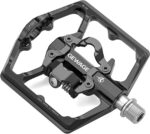 Pedais MTB dupla função compatíveis com SPD, plataforma antiderrapante, rolamento selado e instalação fácil para bike estrada e mountain bike