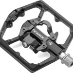 Pedais MTB dupla função compatíveis com SPD, plataforma antiderrapante, rolamento selado e instalação fácil para bike estrada e mountain bike