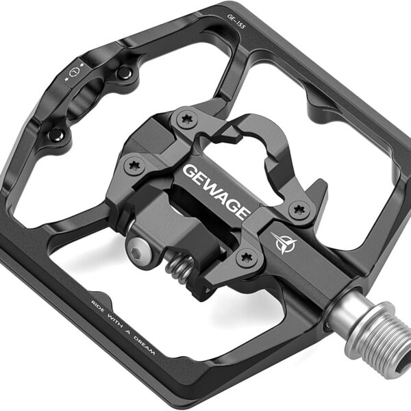 Pedais MTB dupla função compatíveis com SPD, plataforma antiderrapante, rolamento selado e instalação fácil para bike estrada e mountain bike