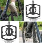 Pedais MTB dupla função compatíveis com SPD, plataforma antiderrapante, rolamento selado e instalação fácil para bike estrada e mountain bike - Imagem 2