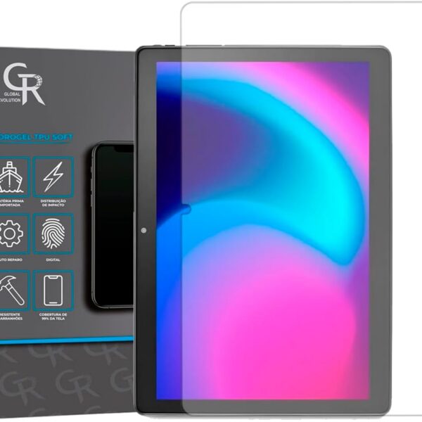 Película para Tablet Multilaser M10 Wifi com proteção HD, toque sensível e auto-reparo de riscos em até 48h.