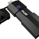 Pen drive MFi 128GB para iPhone/iPad, USB duplo, backup rápido e seguro